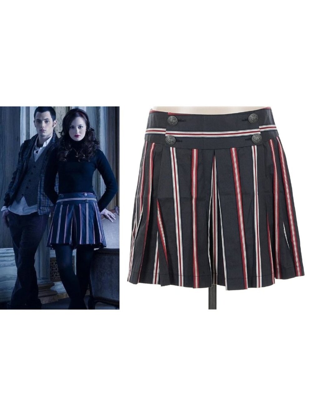 ASO BLAIR WALDORF GOSSIP GIRL Skirt PREPPY DARK ACADEMIA RARE